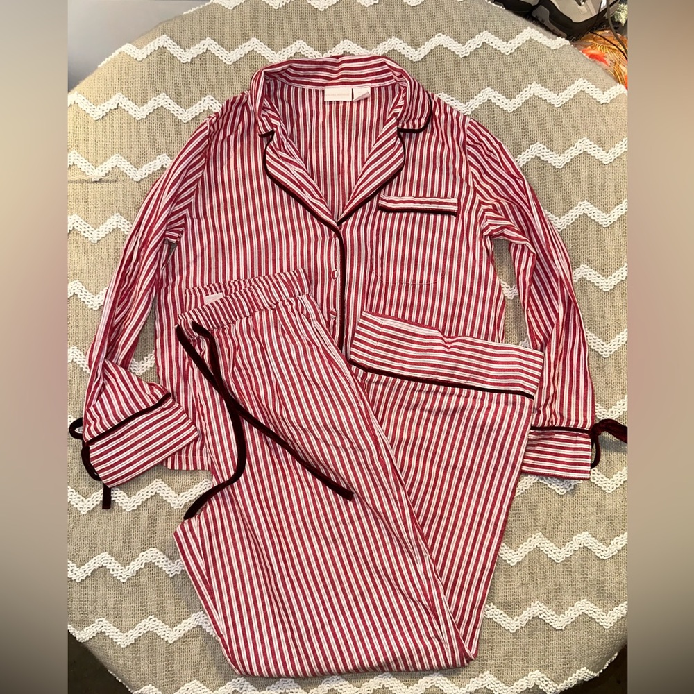 Vital Tik tok Flannel Cotton Striped Women’s Pajama Set